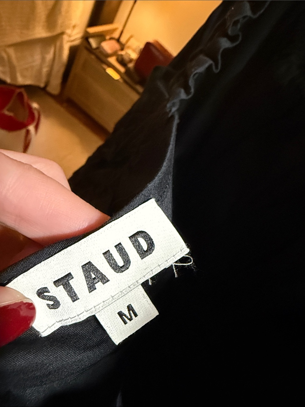 STAUD Nic Ruched Sleeveless Top In Black - Picture 7 of 7